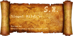 Siegel Milán névjegykártya