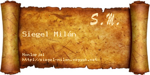 Siegel Milán névjegykártya